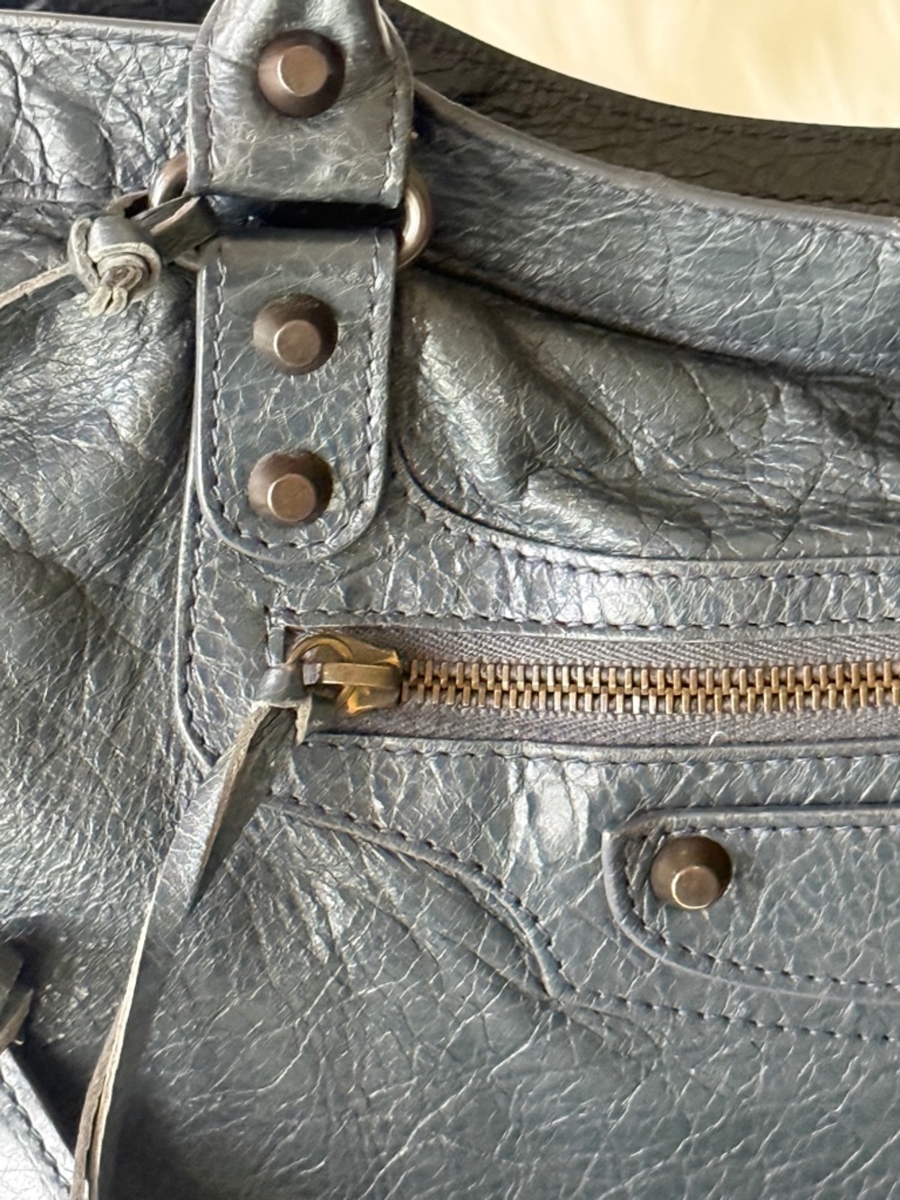 BALENCIAGA CITY BAG GRAY ANTHRACITE GREY W/MIRROR S/S 2014 - Picture 2 of 11